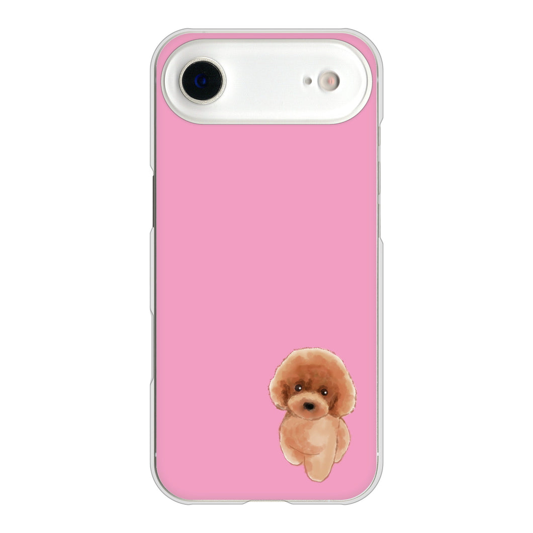 iPhone Air 高画質仕上げ 背面印刷 ハードケーストイプードルレッド