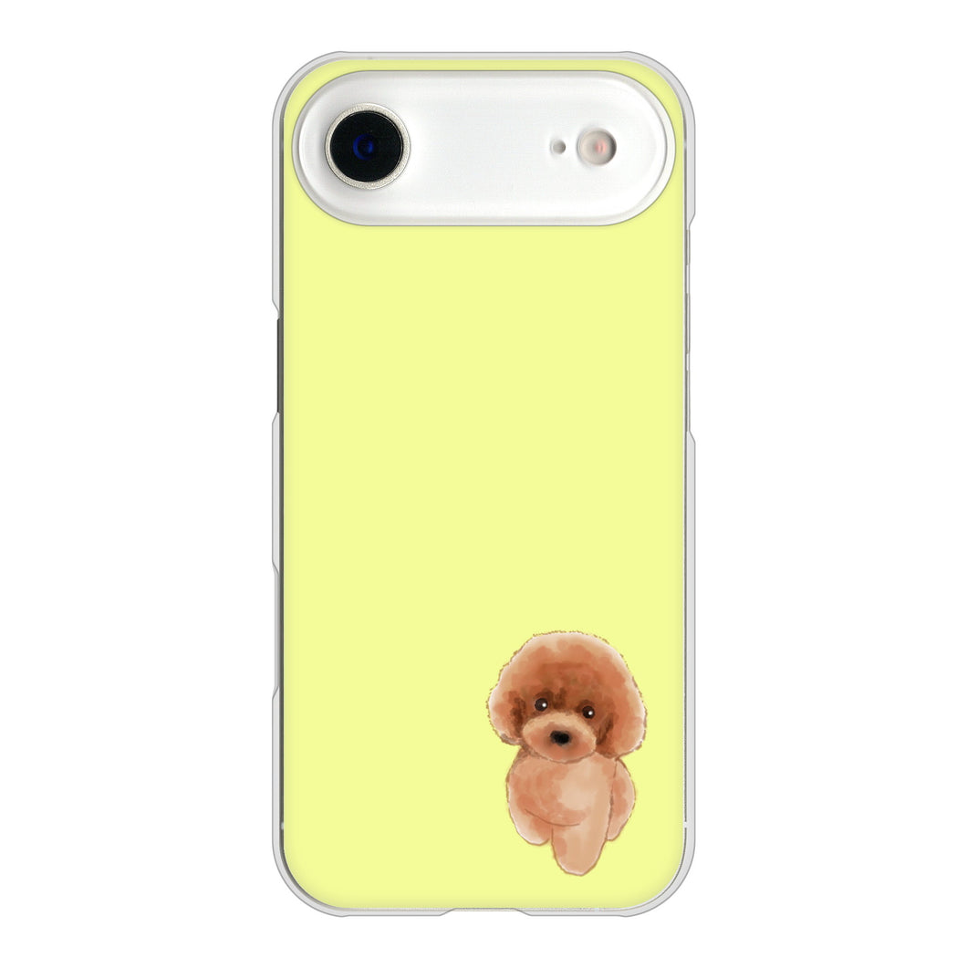 iPhone Air 高画質仕上げ 背面印刷 ハードケーストイプードルレッド