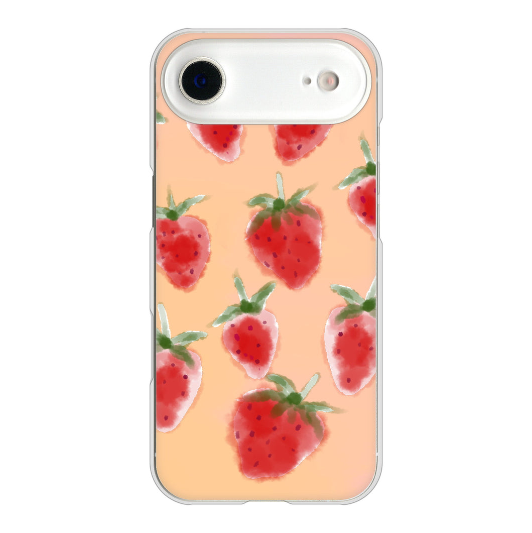 iPhone Air 高画質仕上げ 背面印刷 ハードケースイチゴ 水彩