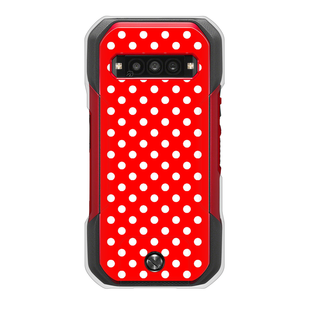 TORQUE G06 KYG03 au 高画質仕上げ 背面印刷 ハードケースシンプル柄(水玉)