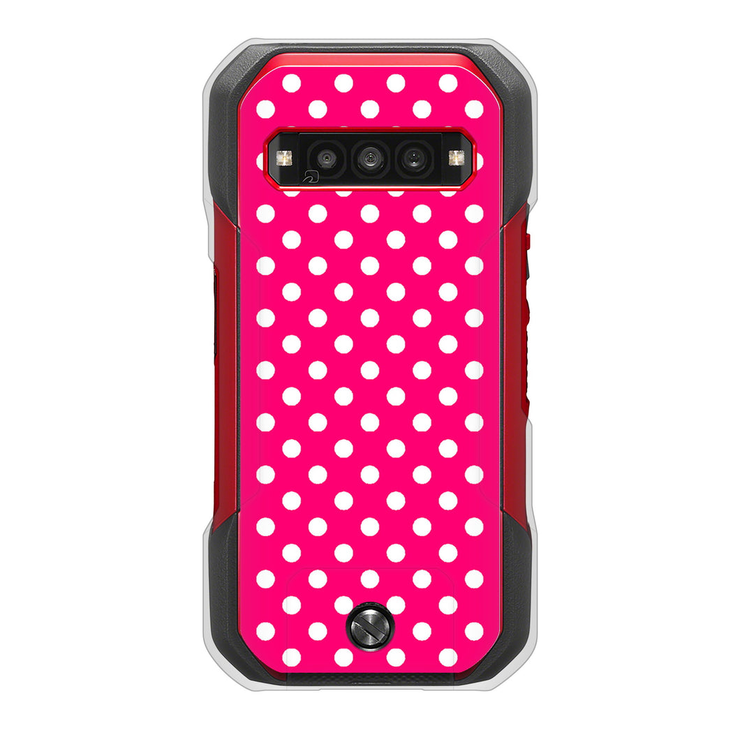 TORQUE G06 KYG03 au 高画質仕上げ 背面印刷 ハードケースシンプル柄(水玉)