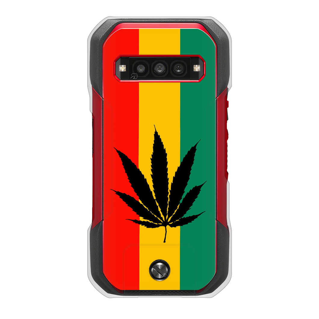 TORQUE G06 KYG03 au 高画質仕上げ 背面印刷 ハードケース 【083 大麻ラスタカラー】