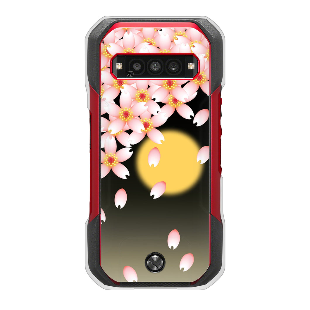 TORQUE G06 KYG03 au 高画質仕上げ 背面印刷 ハードケース 【136 満月と夜桜】