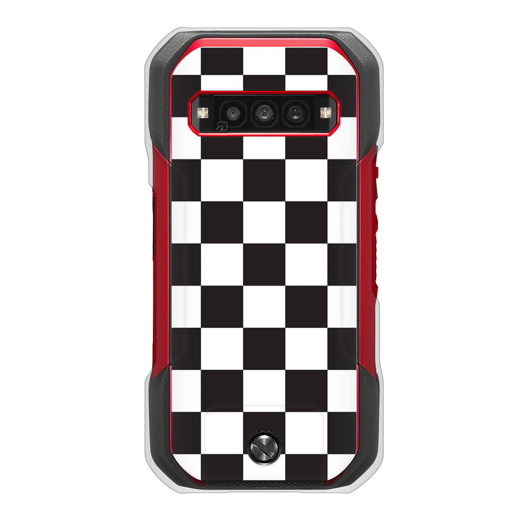 TORQUE G06 KYG03 au 高画質仕上げ 背面印刷 ハードケース 【151 フラッグチェック】