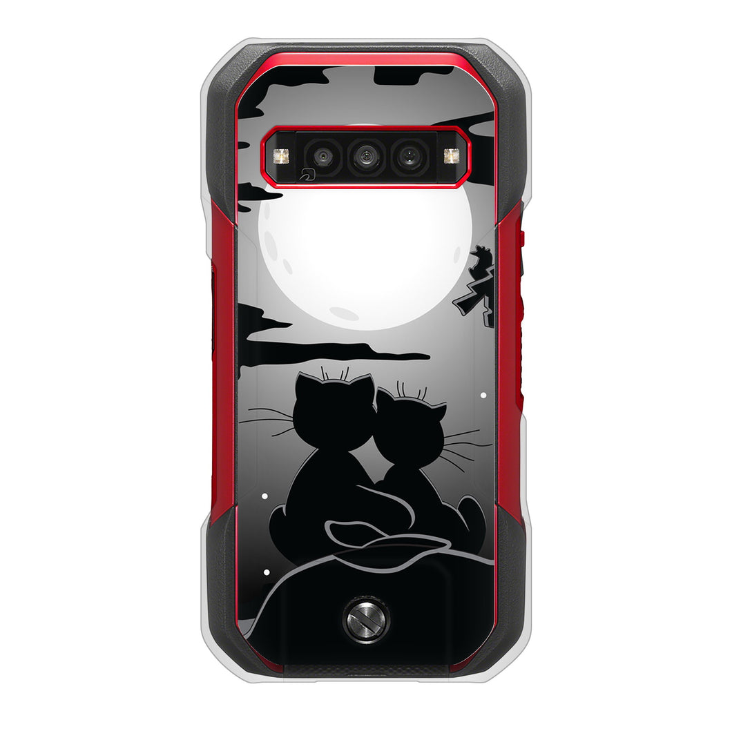 TORQUE G06 KYG03 au 高画質仕上げ 背面印刷 ハードケース夜とネコ