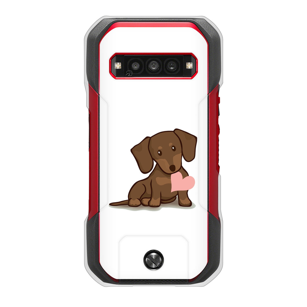 TORQUE G06 KYG03 au 高画質仕上げ 背面印刷 ハードケース 【394 I love ダックス】