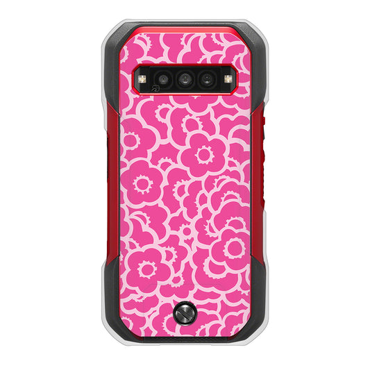 TORQUE G06 KYG03 au 高画質仕上げ 背面印刷 ハードケース 【716 ピンクフラワー】