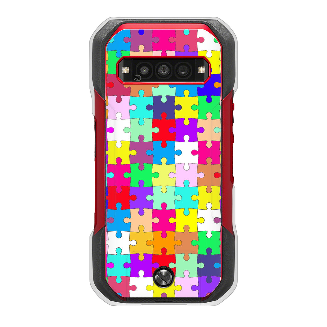 TORQUE G06 KYG03 au 高画質仕上げ 背面印刷 ハードケース 【727 カラフルパズル】