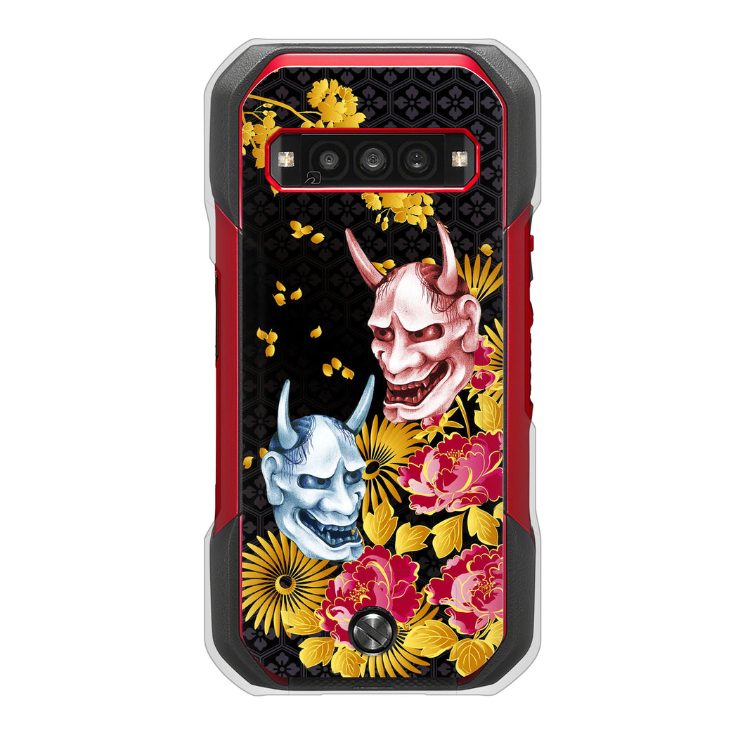 TORQUE G06 KYG03 au 高画質仕上げ 背面印刷 ハードケース 【1024 般若と牡丹2】