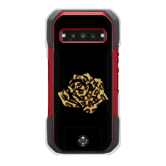 TORQUE G06 KYG03 au 高画質仕上げ 背面印刷 ハードケース 【1184 ヒョウのバラ(茶)】
