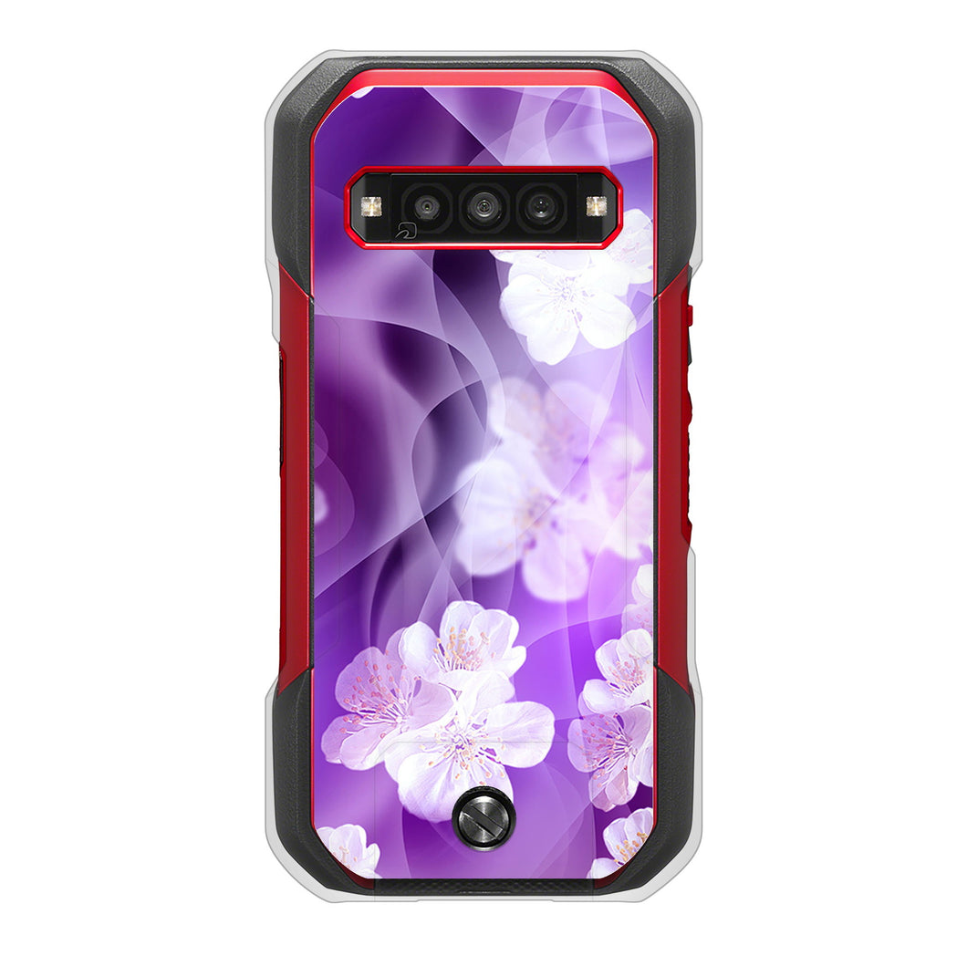 TORQUE G06 KYG03 au 高画質仕上げ 背面印刷 ハードケース 【1211 桜とパープルの風】