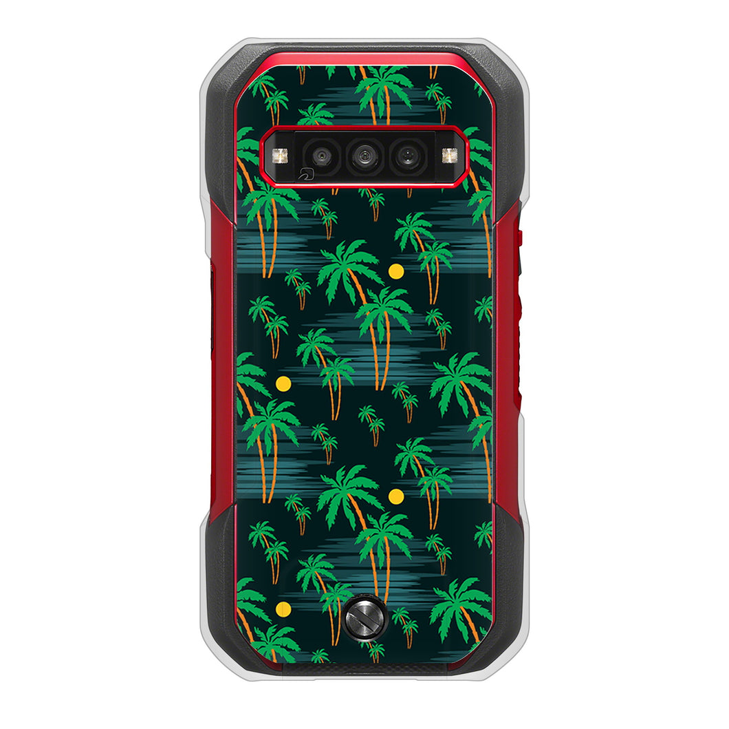 TORQUE G06 KYG03 au 高画質仕上げ 背面印刷 ハードケース 【1315 月夜とヤシ】