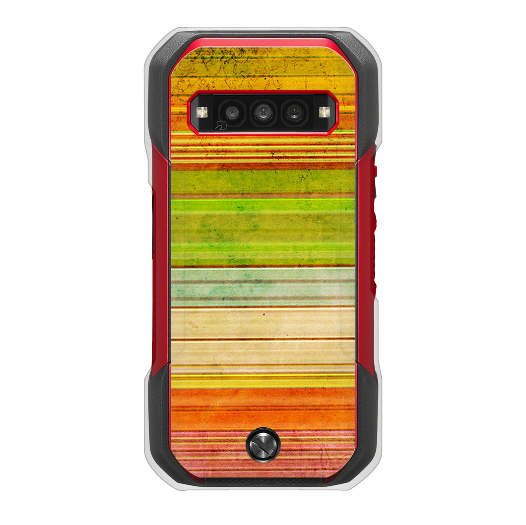 TORQUE G06 KYG03 au 高画質仕上げ 背面印刷 ハードケース 【1324 ビンテージボーダー(色彩)】