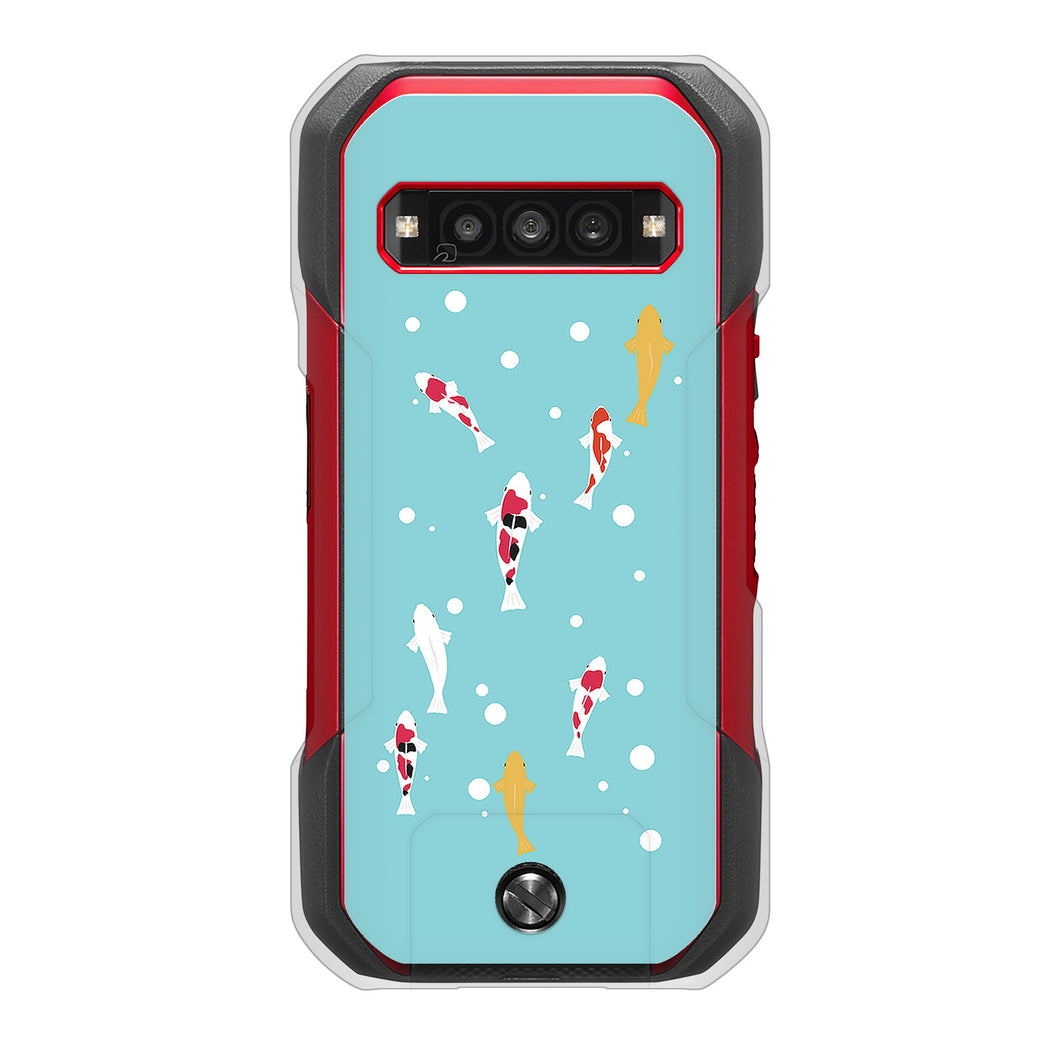 TORQUE G06 KYG03 au 高画質仕上げ 背面印刷 ハードケース 【KG800 コイの遊泳】