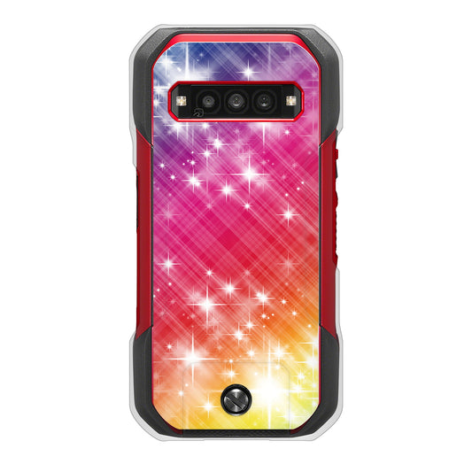 TORQUE G06 KYG03 au 高画質仕上げ 背面印刷 ハードケース 【VA872 レインボーフレーム】