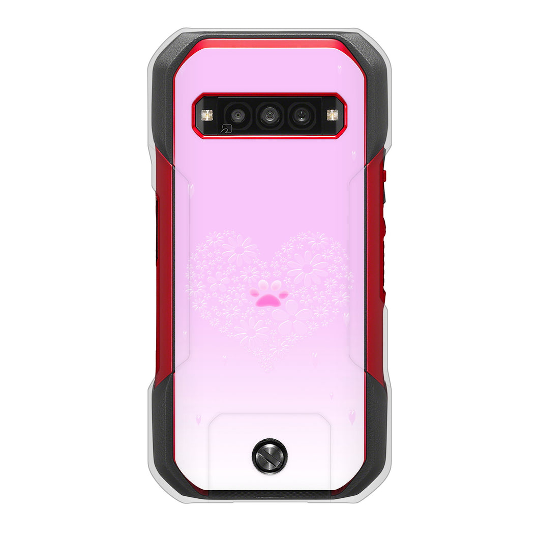 TORQUE G06 KYG03 au 高画質仕上げ 背面印刷 ハードケースハートと肉球