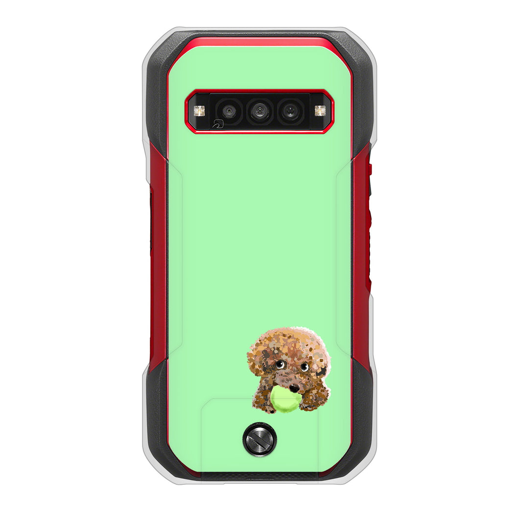 TORQUE G06 KYG03 au 高画質仕上げ 背面印刷 ハードケーストイプードル&ボール