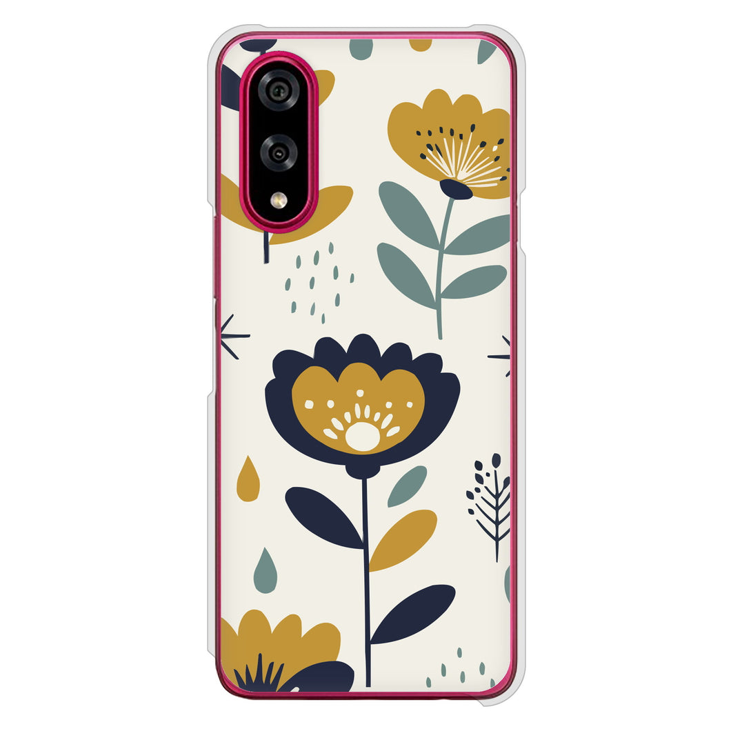 BASIO active3 KYG04 au 高画質仕上げ 背面印刷 ハードケース北欧風花柄