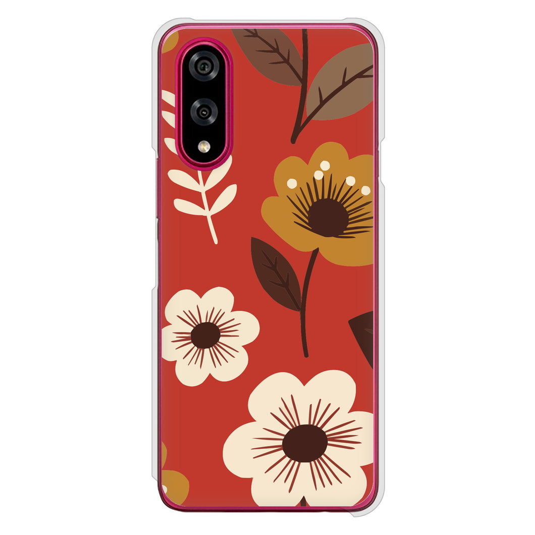 BASIO active3 KYG04 au 高画質仕上げ 背面印刷 ハードケース北欧風花柄