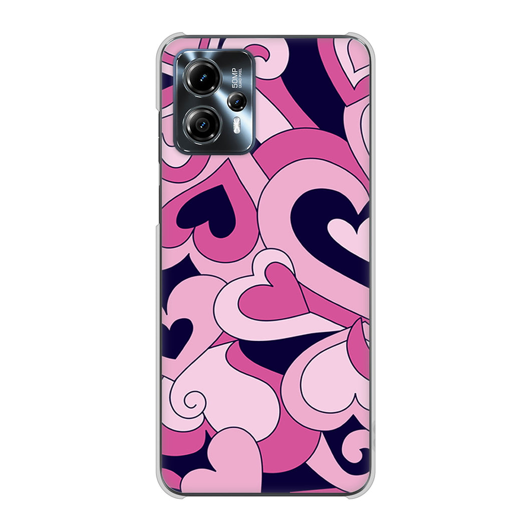 moto g13 高画質仕上げ 背面印刷 ハードケースプリティハート