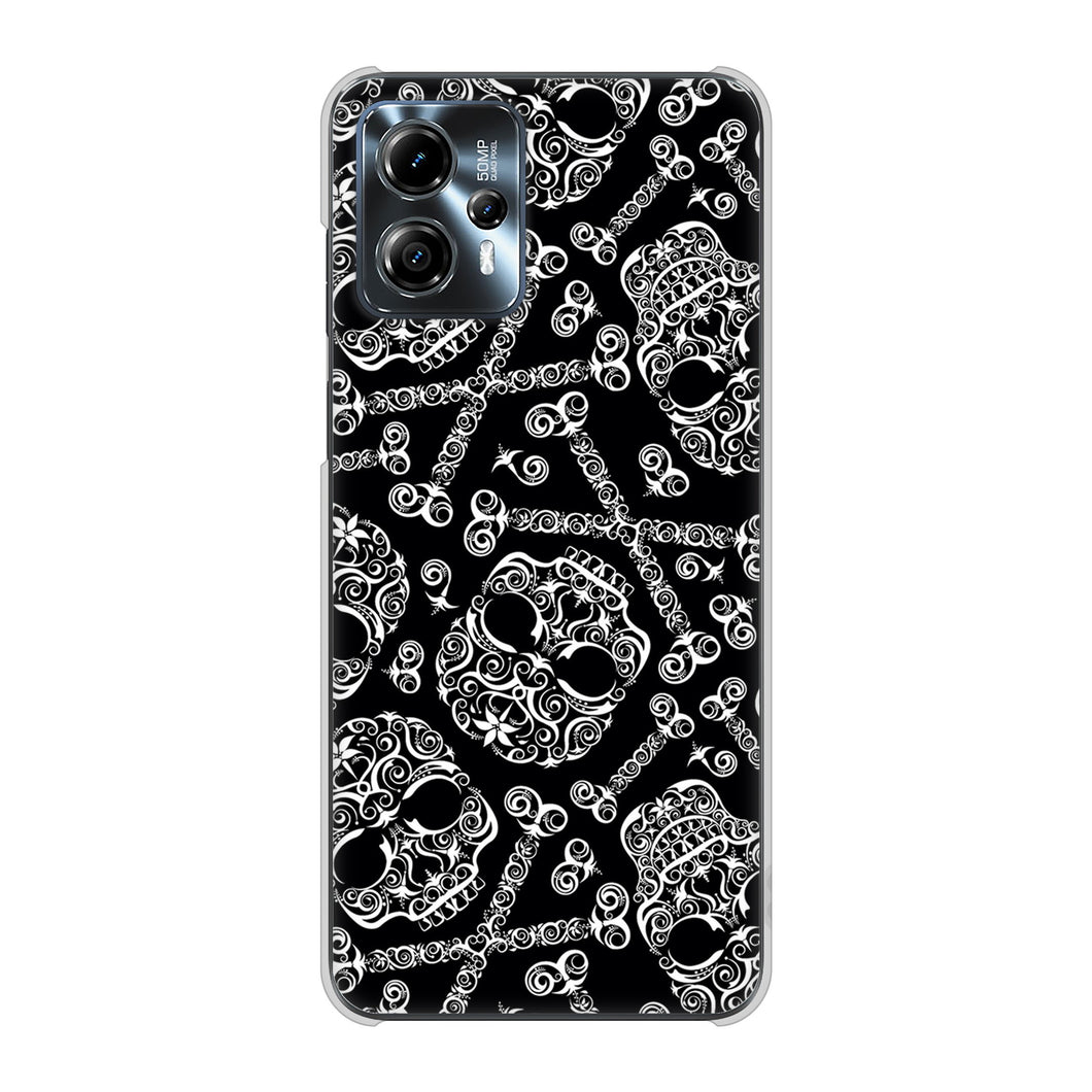 moto g13 高画質仕上げ 背面印刷 ハードケース 【363 ドクロの刺青】