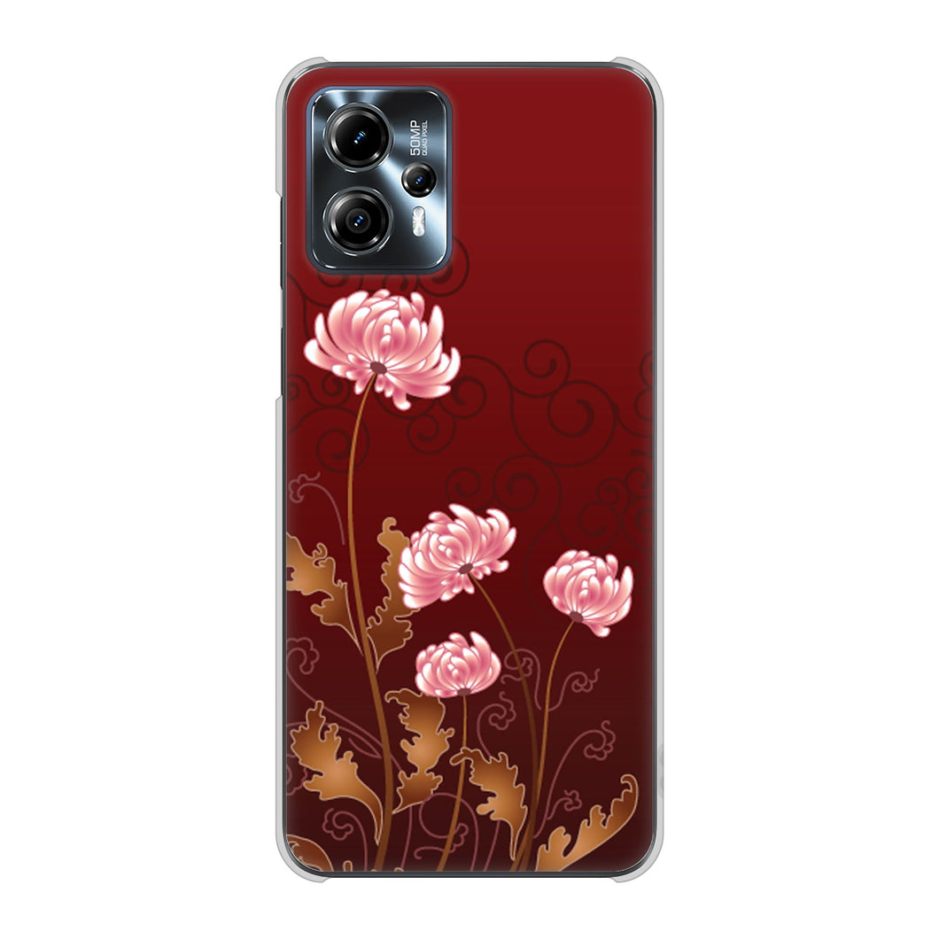moto g13 高画質仕上げ 背面印刷 ハードケース 【375 優美な菊】