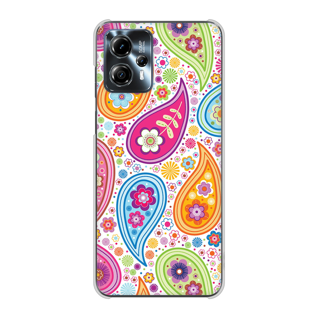 moto g13 高画質仕上げ 背面印刷 ハードケースペイズリー