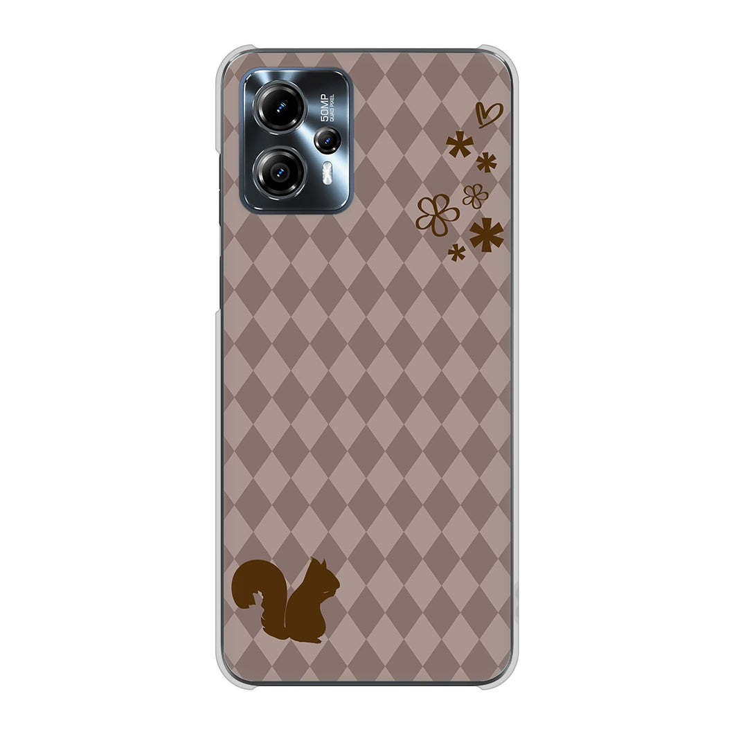 moto g13 高画質仕上げ 背面印刷 ハードケース 【515 リス】