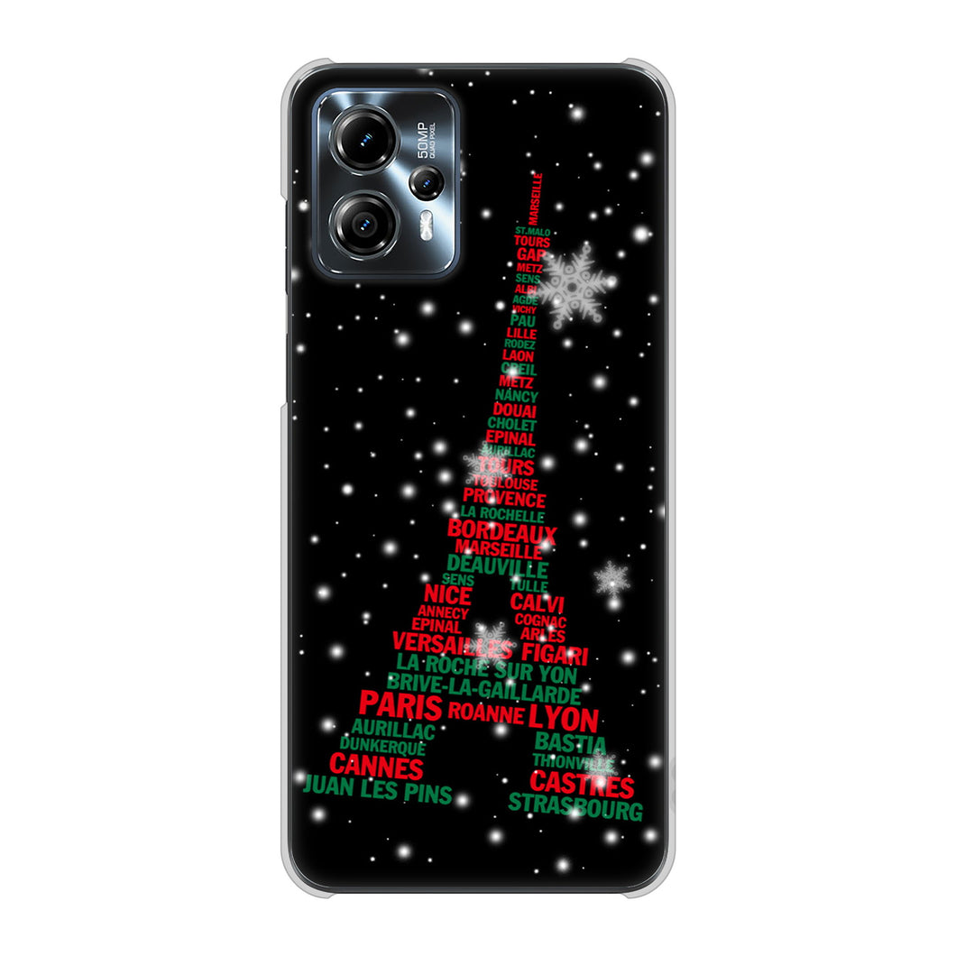 moto g13 高画質仕上げ 背面印刷 ハードケースエッフェル塔