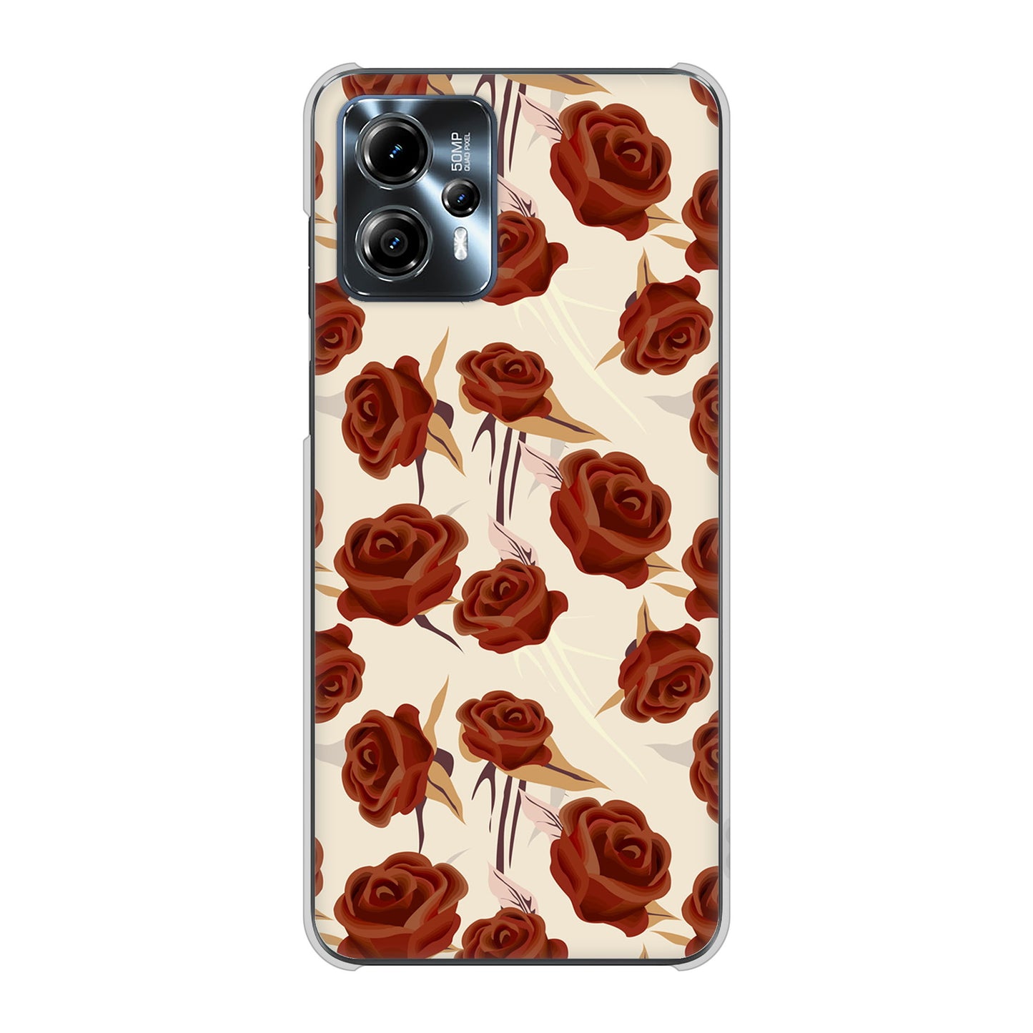 moto g13 高画質仕上げ 背面印刷 ハードケース 【1157 クラシックローズ】