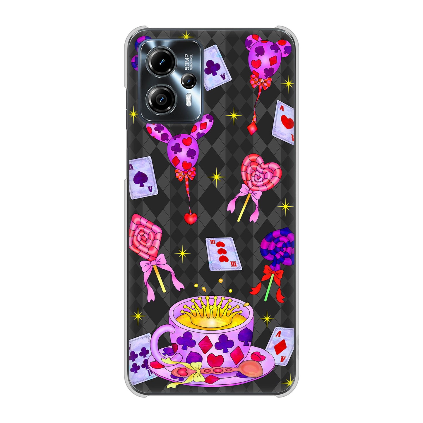 moto g13 高画質仕上げ 背面印刷 ハードケースむかいあぐる トランプティー
