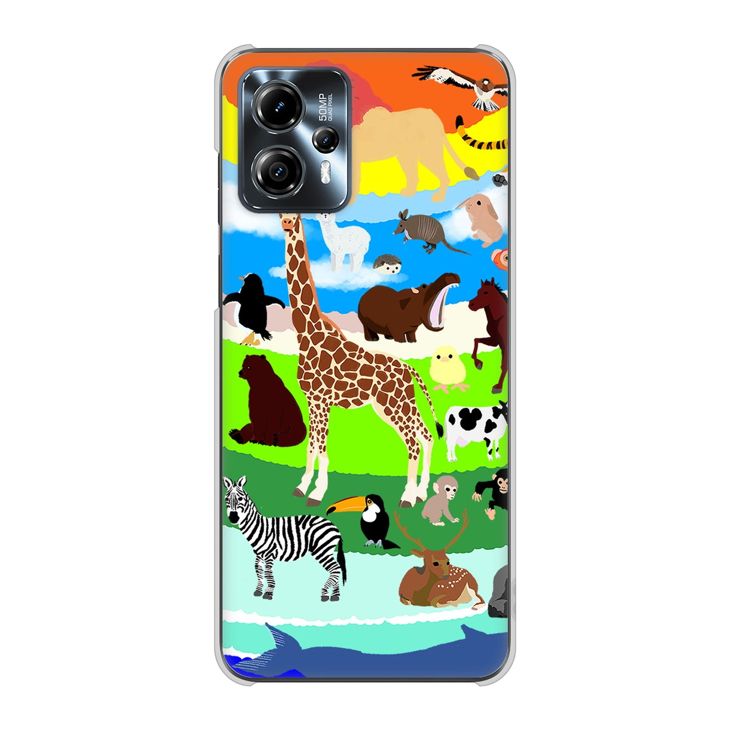 moto g13 高画質仕上げ 背面印刷 ハードケース 【YJ201 アニマルプラネット】