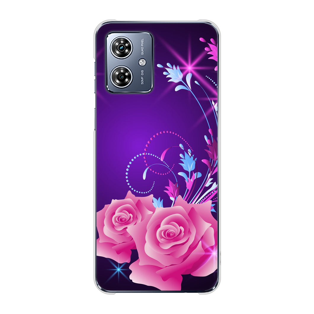 moto g64 5G 高画質仕上げ 背面印刷 ハードケースロマンチックなバラ