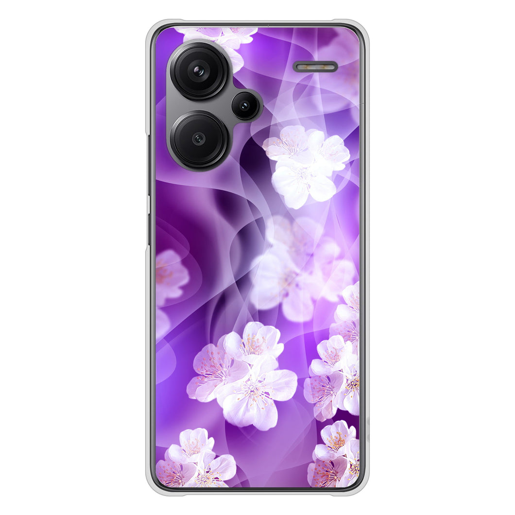 Xiaomi Redmi Note 13 Pro+ 高画質仕上げ 背面印刷 ハードケース 【1211 桜とパープルの風】