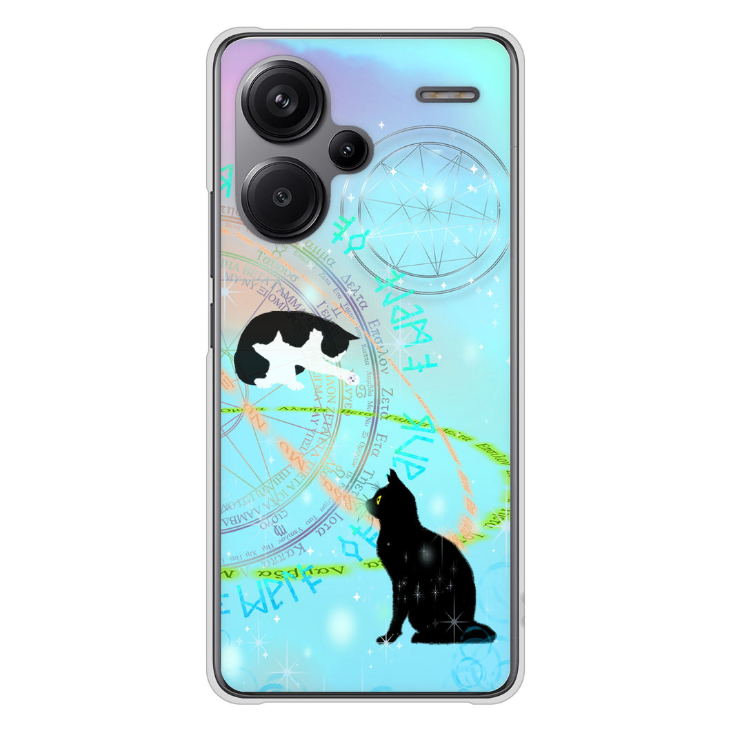 Xiaomi Redmi Note 13 Pro+ 高画質仕上げ 背面印刷 ハードケース魔法陣猫