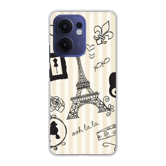 OPPO Reno13 A OPG05 UQ mobile 高画質仕上げ 背面印刷 ハードケースLOVE フランス