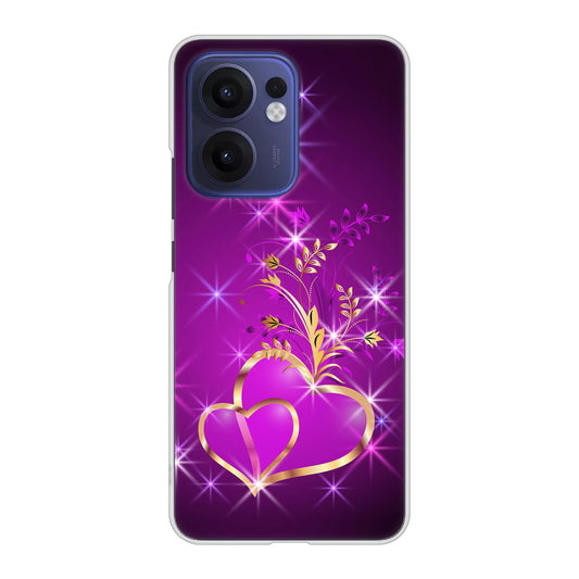 OPPO Reno13 A OPG05 UQ mobile 高画質仕上げ 背面印刷 ハードケースきらめきハート