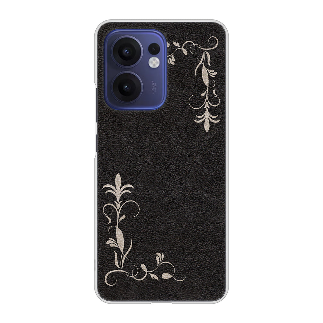 OPPO Reno13 A OPG05 UQ mobile 高画質仕上げ 背面印刷 ハードケース 【EK825 レザー風グラスフレーム】