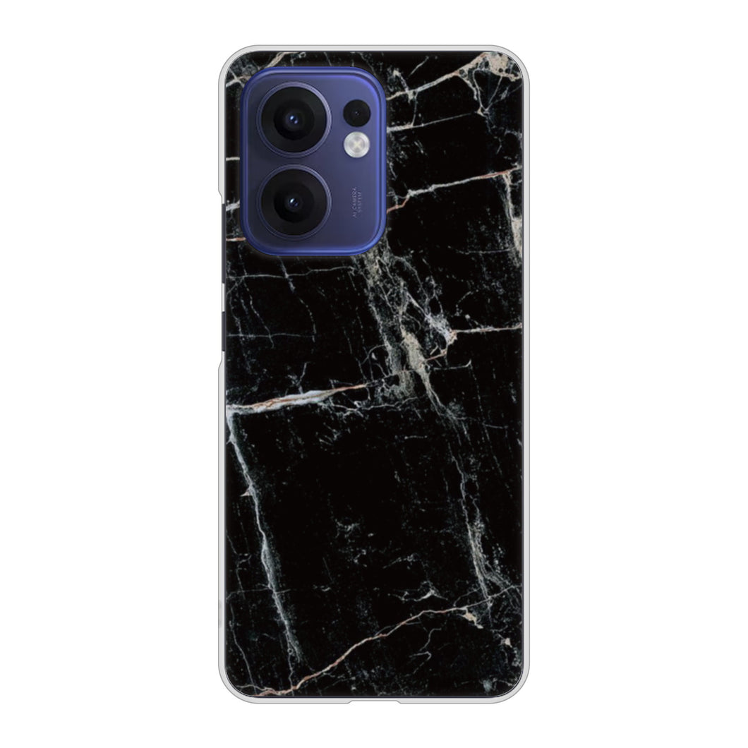OPPO Reno13 A OPG05 UQ mobile 高画質仕上げ 背面印刷 ハードケース大理石BK