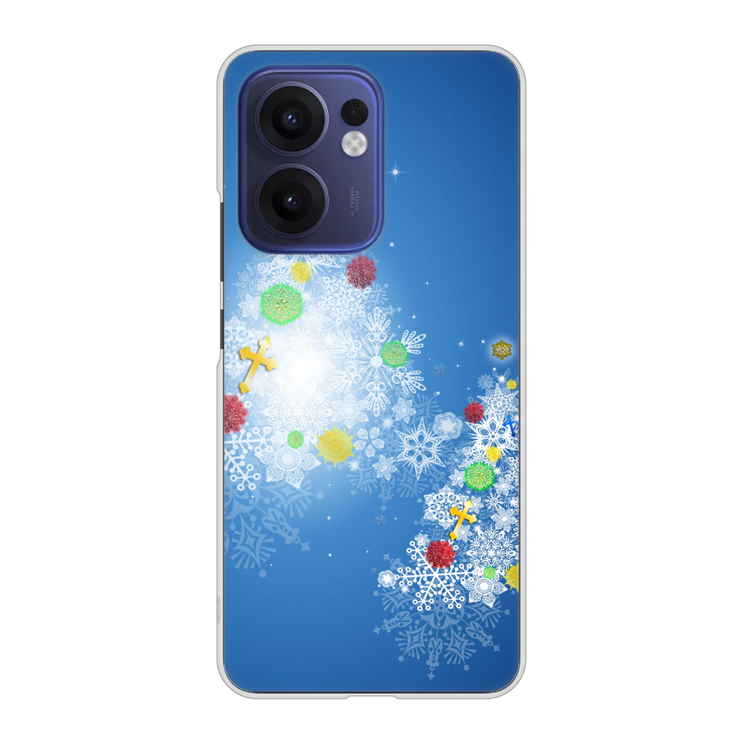 OPPO Reno13 A OPG05 UQ mobile 高画質仕上げ 背面印刷 ハードケースクリスマス