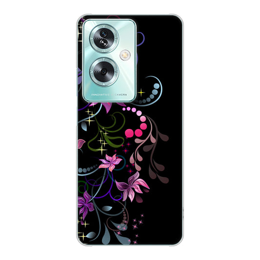 OPPO A79 5G 高画質仕上げ 背面印刷 ハードケース 【263 闇に浮かぶ華】