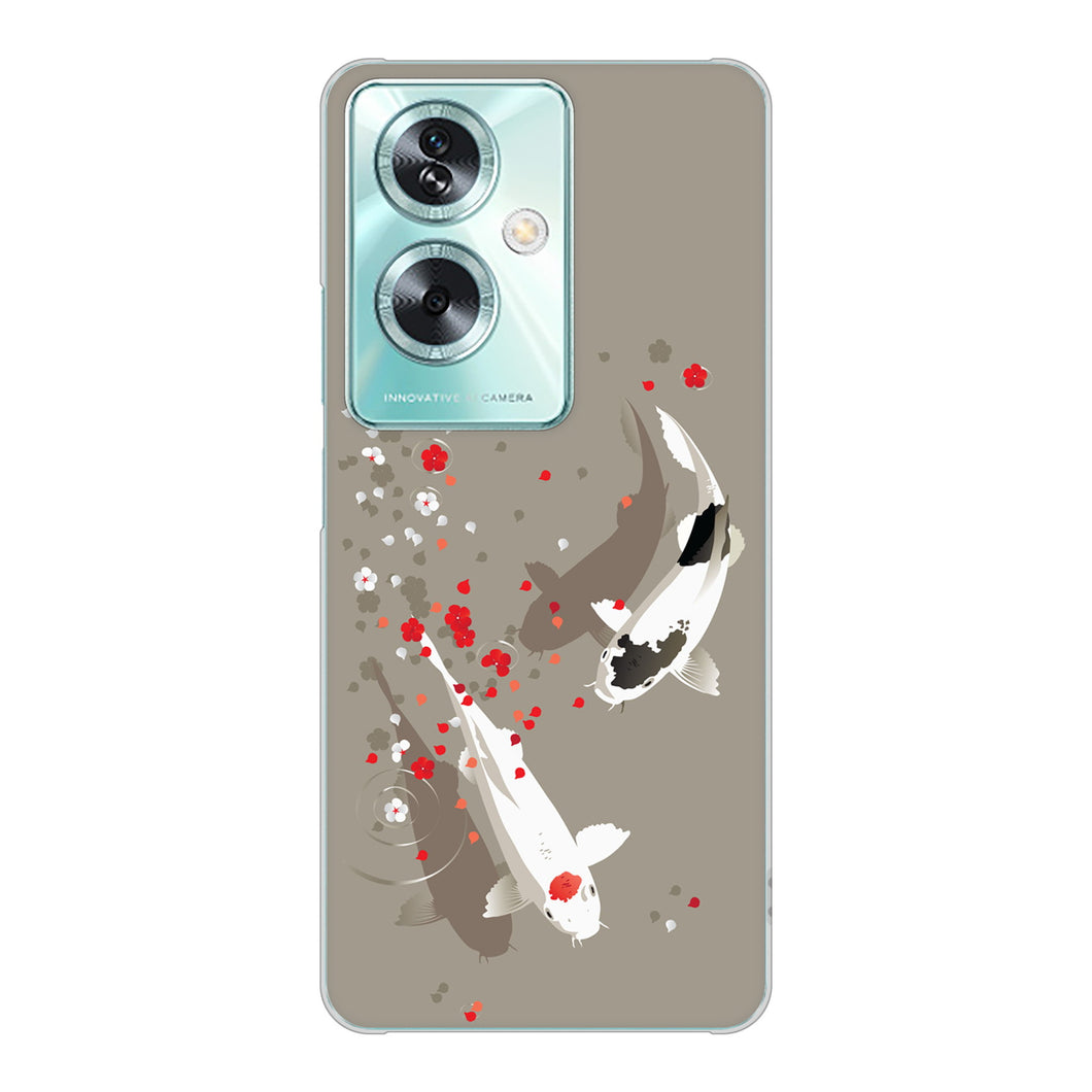 OPPO A79 5G 高画質仕上げ 背面印刷 ハードケース 【367 よりそう鯉】