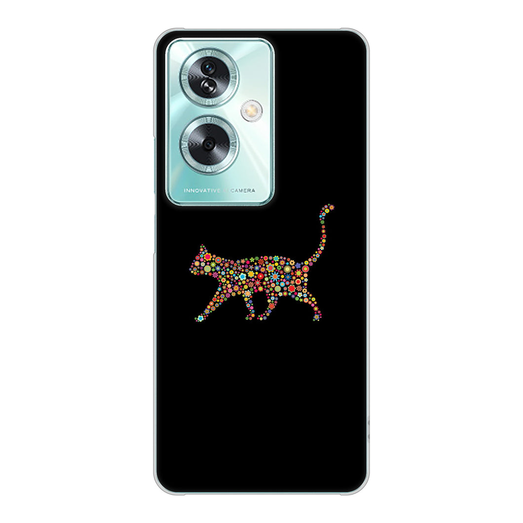 OPPO A79 5G 高画質仕上げ 背面印刷 ハードケース 【406 カラフルキャット】