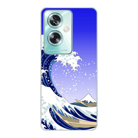 OPPO A79 5G 高画質仕上げ 背面印刷 ハードケース 【625 波に富士】