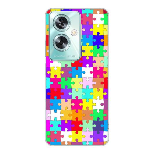 OPPO A79 5G 高画質仕上げ 背面印刷 ハードケース 【727 カラフルパズル】