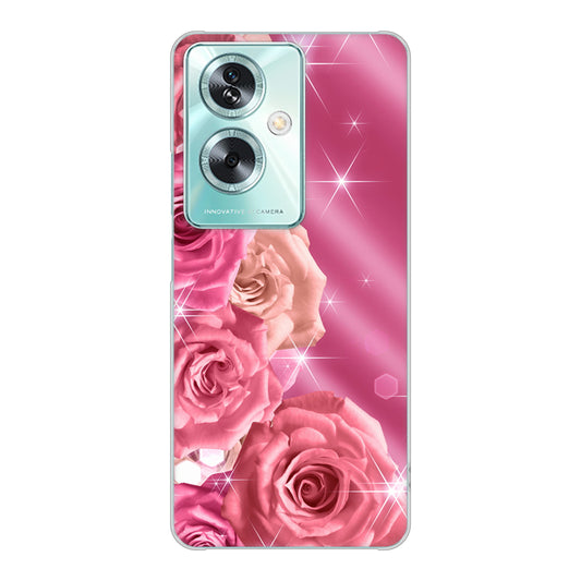 OPPO A79 5G 高画質仕上げ 背面印刷 ハードケース 【1182 ピンクの薔薇に誘われて】