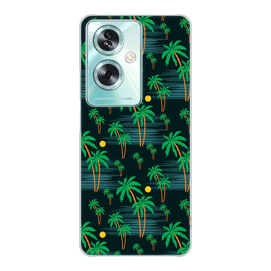 OPPO A79 5G 高画質仕上げ 背面印刷 ハードケース 【1315 月夜とヤシ】