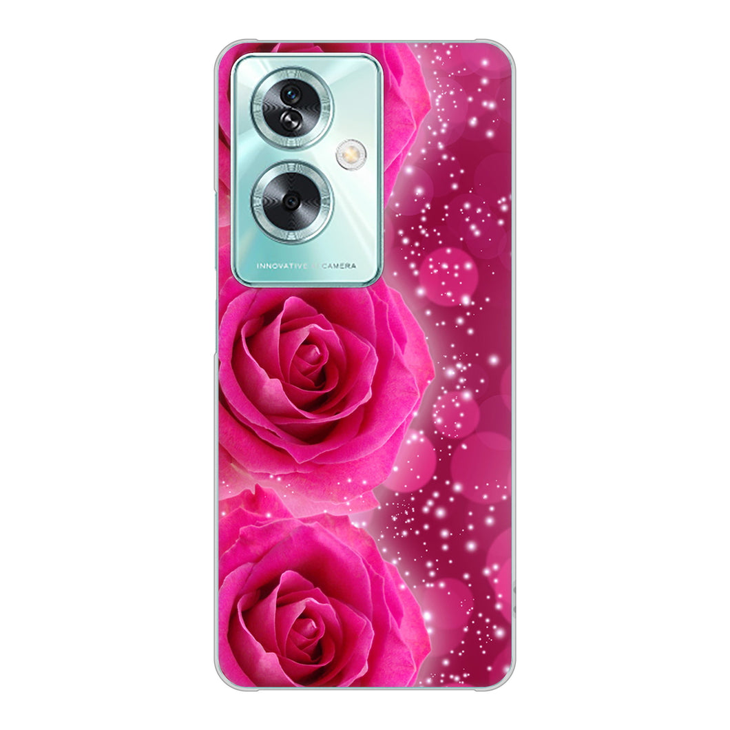 OPPO A79 5G 高画質仕上げ 背面印刷 ハードケース 【VA815 3連のバラ】