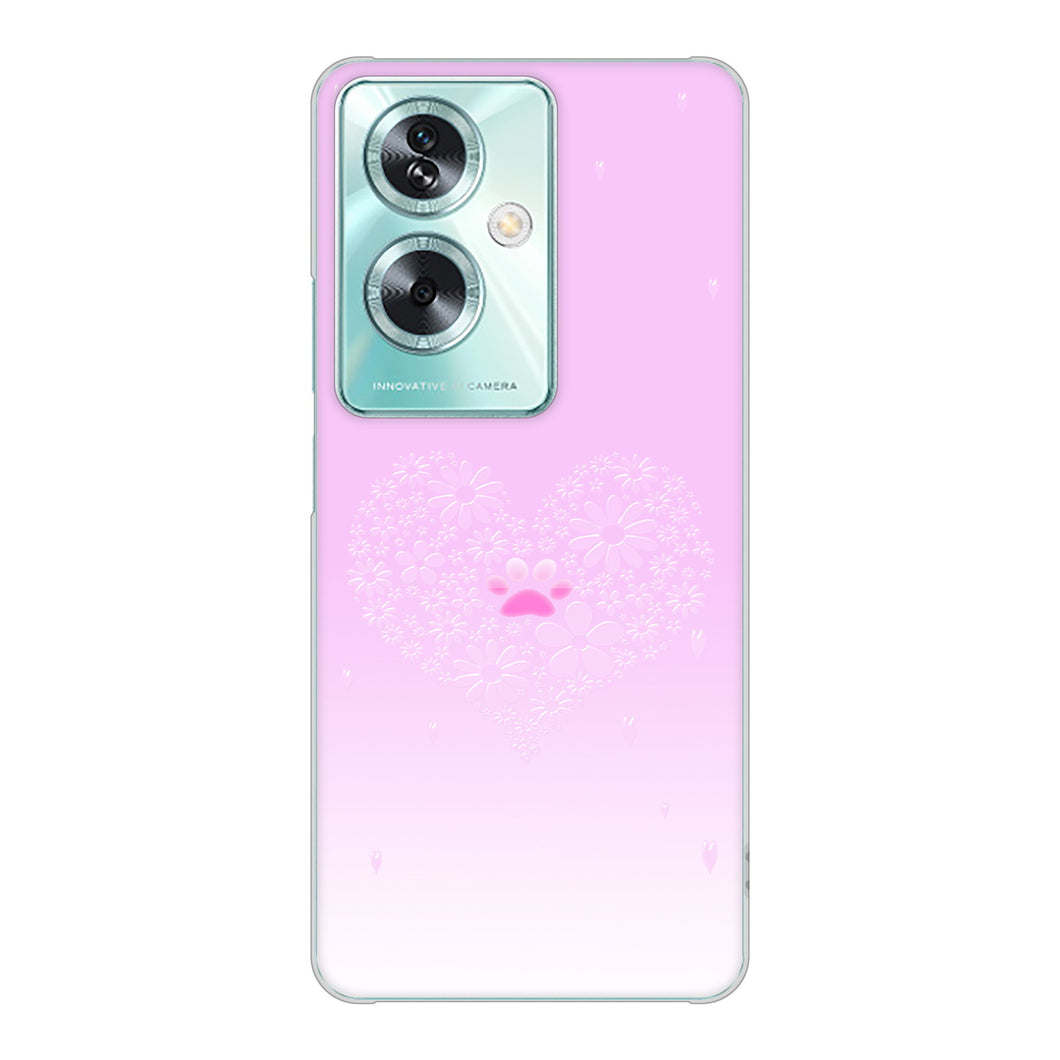 OPPO A79 5G 高画質仕上げ 背面印刷 ハードケースハートと肉球