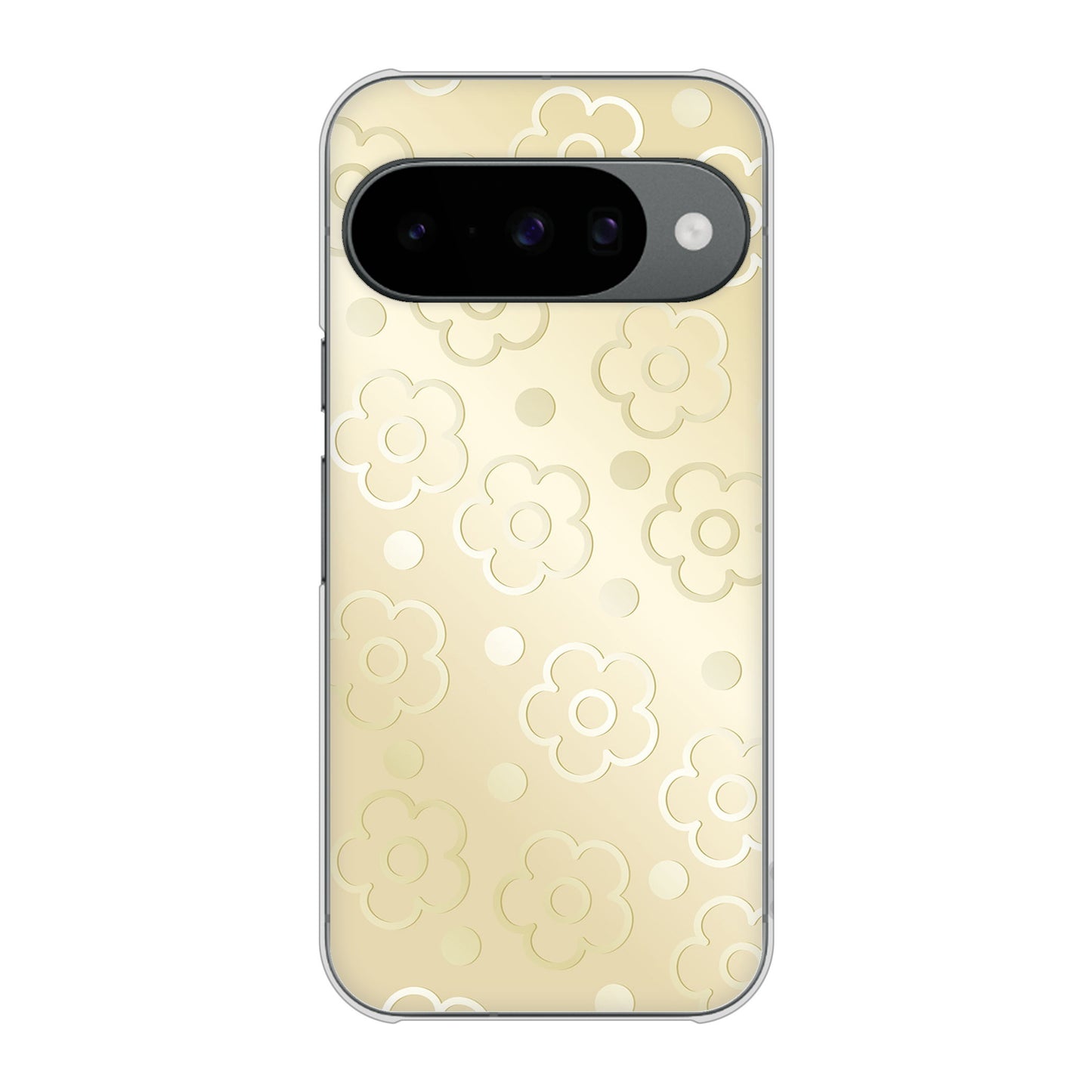 Google Pixel 10 高画質仕上げ 背面印刷 ハードケースエンボス風デイジーシンプル